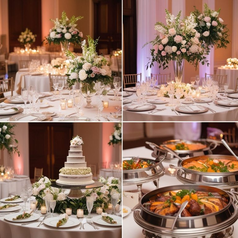 Buffet élégant avec plats raffinés pour un mariage 76