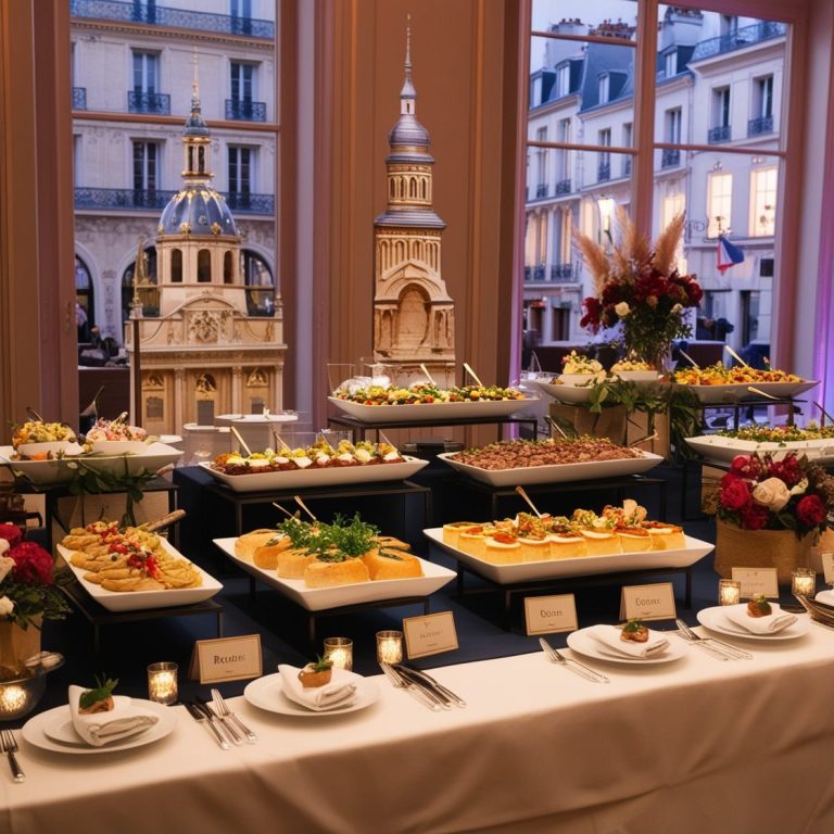 Buffet élégant pour un événement à Rouen avec des plats raffinés préparés par un traiteur haut de gamme