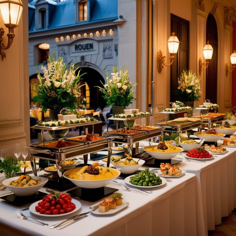 Table décorée avec style pour un événement traiteur à Rouen